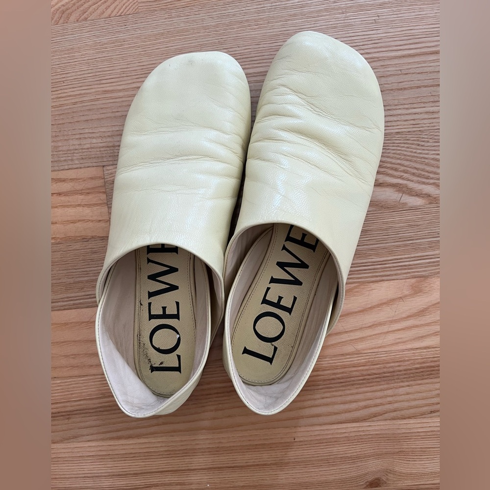 Loewe Butter Yellow Leather Mules
